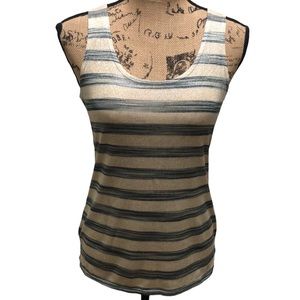 {Banana Republic} Striped Metallic Tank Top
